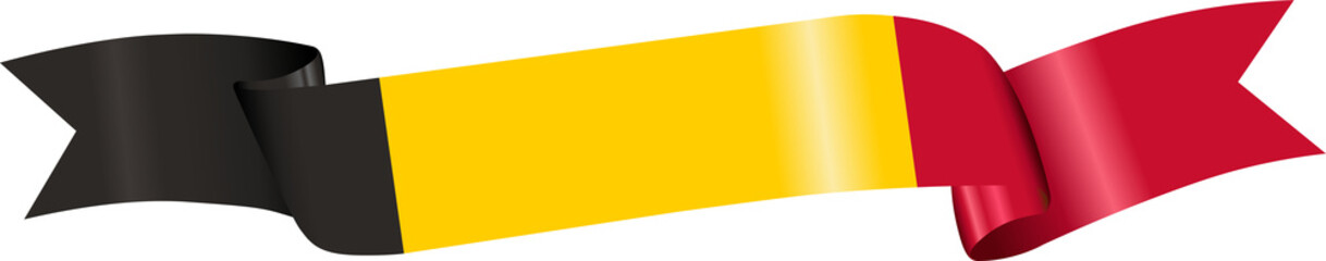 3D Flag of Belgium on ribbon.