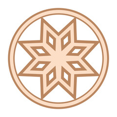 Alatyr, an ancient Slavic symbol, decorated with Scandinavian patterns. Beige fashion design - obrazy, fototapety, plakaty