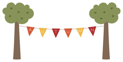 autumn trees banner greeting card