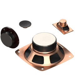 3d rendering illustration of some audio speakers