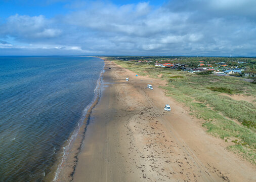 Caravan Campig beautiful landscape beach sand dunes near Melbystrand Laholm Sweden coast outdoor Lifestyle