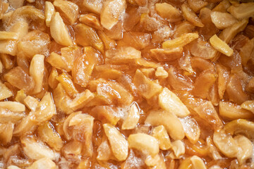 Cooked, delicious jam from ripe apples