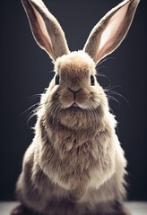 Studio Portrait of a Beautiful Rabbit 