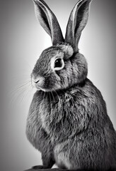 Studio Portrait of a Beautiful Rabbit 