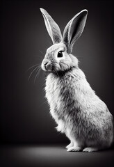 Studio Portrait of a Beautiful Rabbit 
