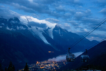 ski lift in the mountains