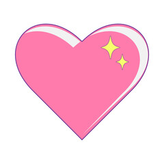 Aesthetic Y2k glamour pink vector elements 