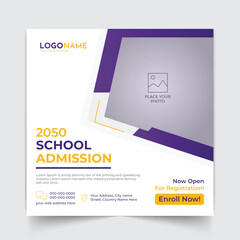 School admission social media post template design 