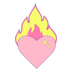 Aesthetic Y2k glamour pink vector elements 