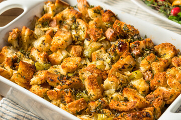 Homemade Thanksgiving Stuffing Dressing Casserole