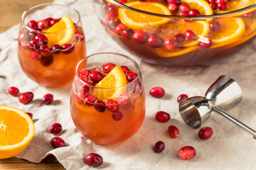 Boozy Refreshing Cranberry Christmas Punch