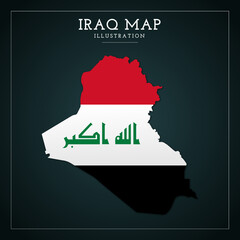 3D Iraq Vector Map Illustration