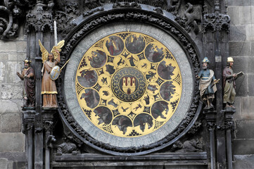Fototapeta na wymiar Astronomische Uhr am Rathaus. Prag, Tschechische Republik, Europa