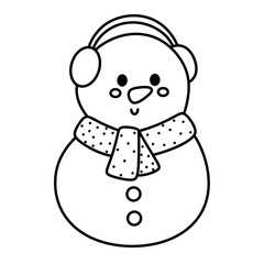 Snow man line Icon.