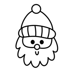 Head Santa claus christmas line icon.