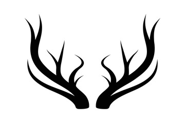 vector hand drawn deer antlers