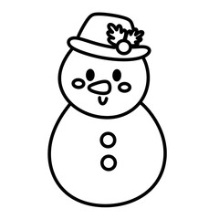 Snow man line Icon.