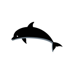 Dolphins. Vector silhouette on a white background.
