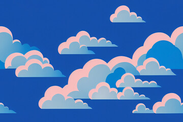 Cloudy seamless textile pattern 3d illustrated