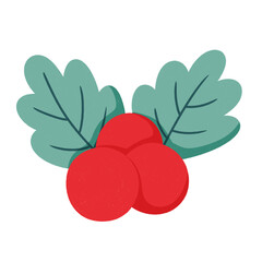 Christmas holly icon.