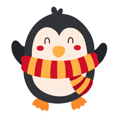 Christmas penguin icon.