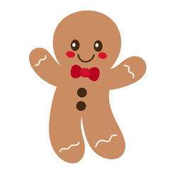 Holiday gingerbread man cookie icon.