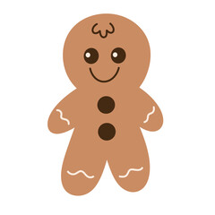 Holiday gingerbread man cookie icon.