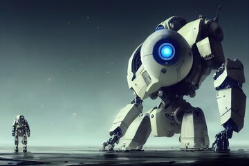 Mech robot android, sci-fi technology