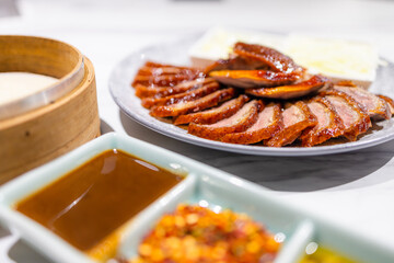 Roasted peking duck with sauce