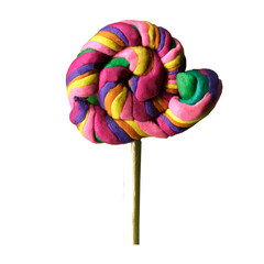 isolated plasticine rainbow spiral colorful element made of plasticine or clue