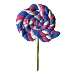 isolated plasticine rainbow spiral colorful element made of plasticine or clue