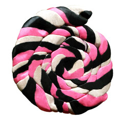 isolated plasticine rainbow spiral colorful element made of plasticine or clue