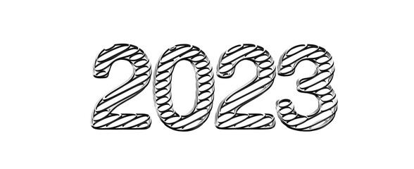 Typography design of 2023 with 3d style design