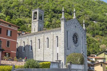 The beautiful church of Santissima Trinità of Argegno