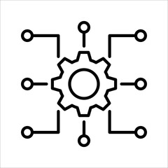 Digital technology gear concept icon. Vector illustration isolated on white background. EPS 10