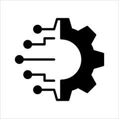 Digital technology gear concept icon. Vector illustration isolated on white background. EPS 10