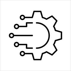Digital technology gear concept icon. Vector illustration isolated on white background. EPS 10