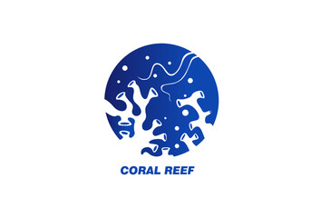 Coral and water logo design vector illustration