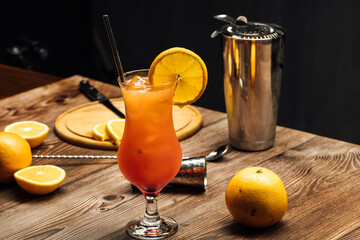 Tequila Sunrise tropical cocktail