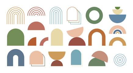 Set of Abstract Aesthetic Geometric Arc Shape