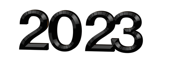 Typography design of 2023 with 3d style