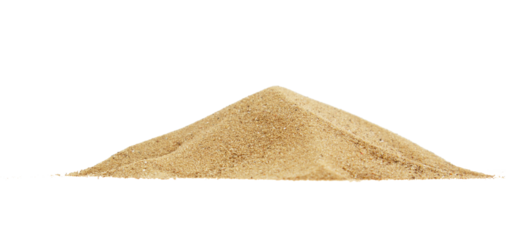 Heap of dry beach sand on white background