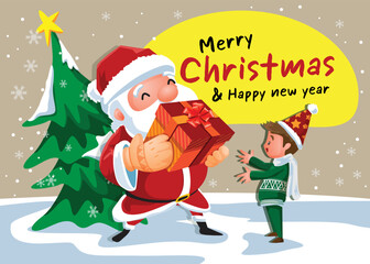 Santa Claus and Christmas gifts.