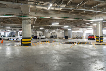 Modern underground parking. Covered and modern parking.