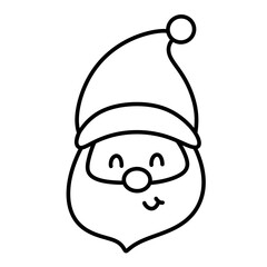 Head Santa claus christmas line icon.