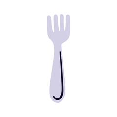 Cartoon Design Element. Hand Drawn Fork