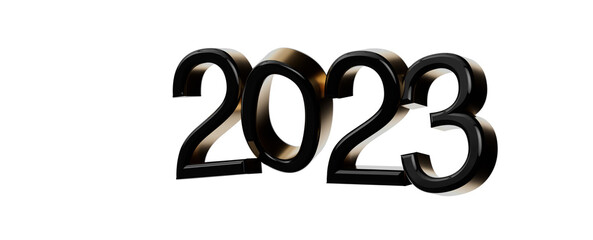 Happy New Year 2023. 3D illustration numbers isolated
