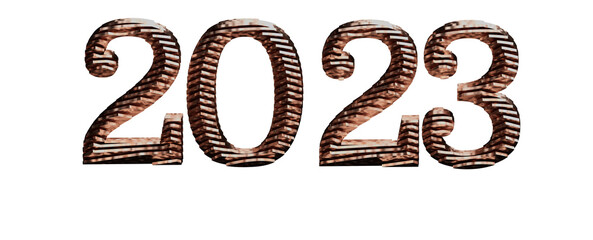 Typography design of 2023 with 3d style design