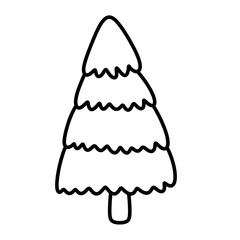 Christmas tree line Icon.