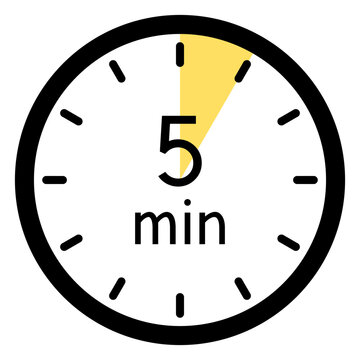 5 minutes,concept of time,timer illustration,vector.
